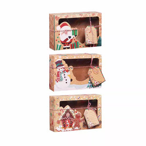 3/6/9/12pcs Kraft Paper Candy Boxes Merry Christmas