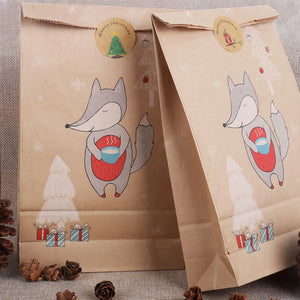 Festive Kraft Paper Christmas Gift Bags