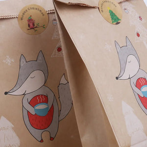 Festive Kraft Paper Christmas Gift Bags