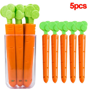 Carrot-Style Bag Clips Set for Fresh Food Storage