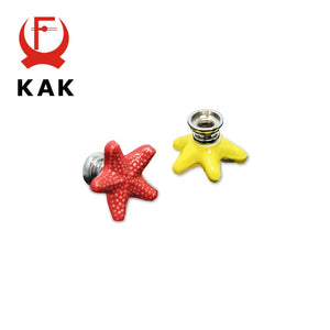 KAK Starfish Ceramic Drawer Knobs Cabinet Pulls