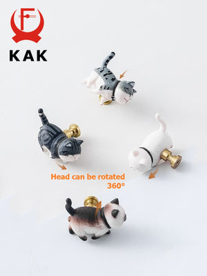 KAK Cat-Shaped Drawer Knobs and Wall Hooks