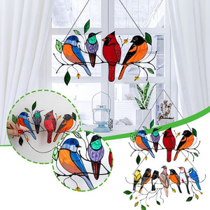Acrylic Stained Bird Panel - Window Decor