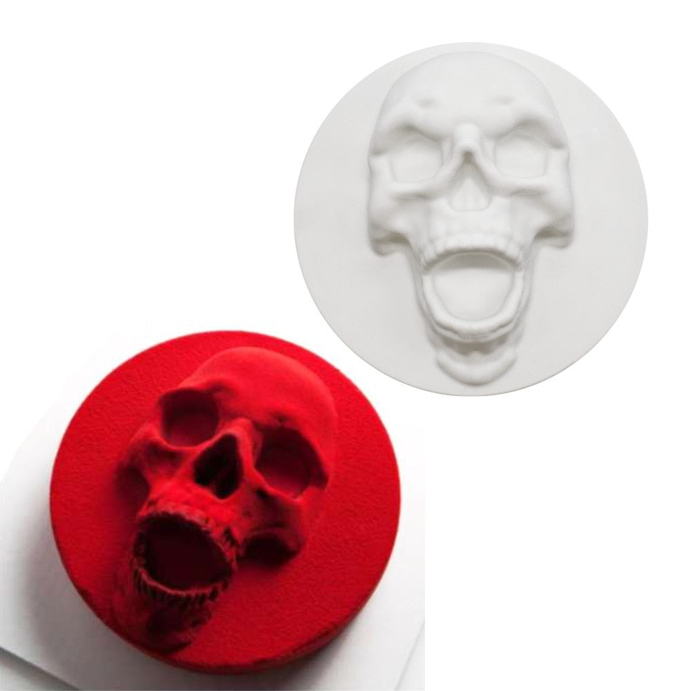 Amazon.com: Palksky 3D Skeleton Skull Silicone Fondant Mold Clay Mold  Jewellery Button Cake Mold Chocolate Mold : Home & Kitchen