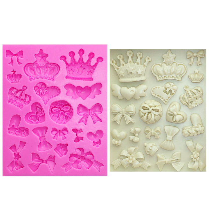 Crown & Bow Tie Silicone Fondant Mold