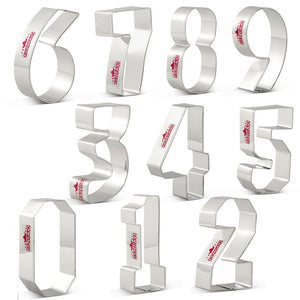 Stainless Steel 0-9 Numbers Cookie Cutters Set